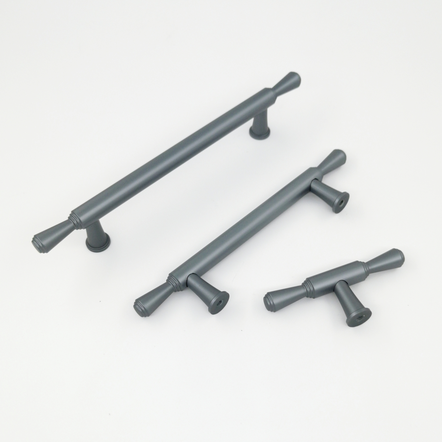 Manufacturer Directly Deliver Drawer Knob Cabinets Solid Aluminium Pull Cabinet Oxidation Gray Handle