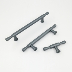 Manufacturer Directly Deliver Drawer Knob Cabinets Solid Aluminium Pull Cabinet Oxidation Gray Handle