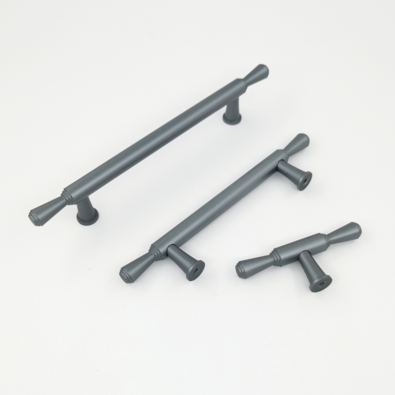 Manufacturer Directly Deliver Drawer Knob Cabinets Solid Aluminium Pull Cabinet Oxidation Gray Handle