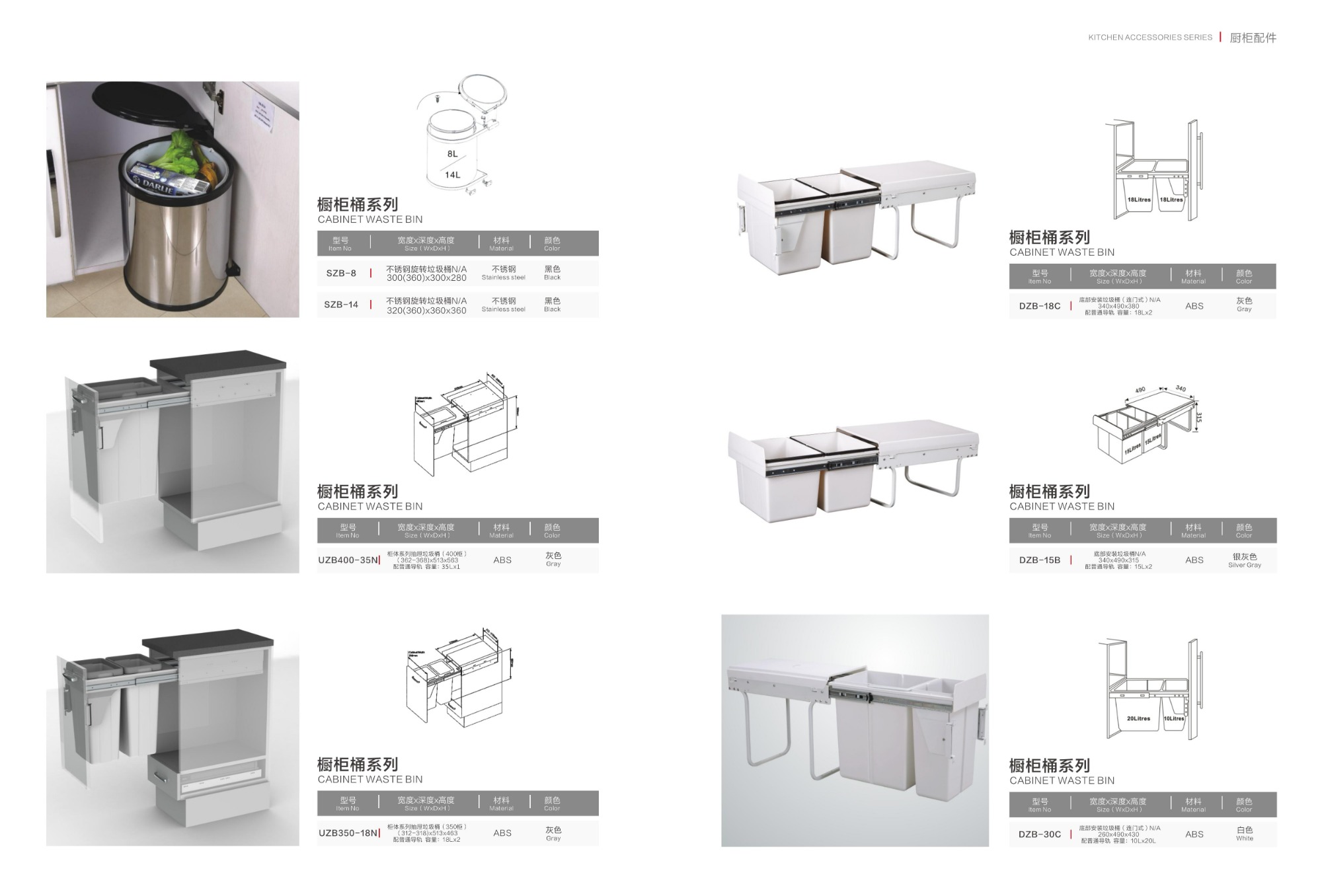 Kitchen CUTLERY TRAY/PLATE TRAY/CABINET WASTE BIN