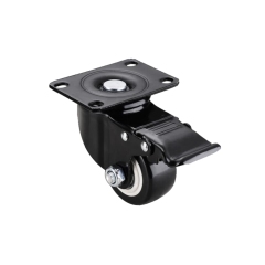 PVC Caster With Double Bearings Without Brake 1.5/2/2.5 Inch Industrial Medical Workbench Heavy Duty Casters Wheels With Brake