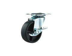 Light Duty Caster Wheel 1.5/2/2.5/3 INCH Black Color Caster Supplier Customized For Industry Swivel Threaded Stem With Brake