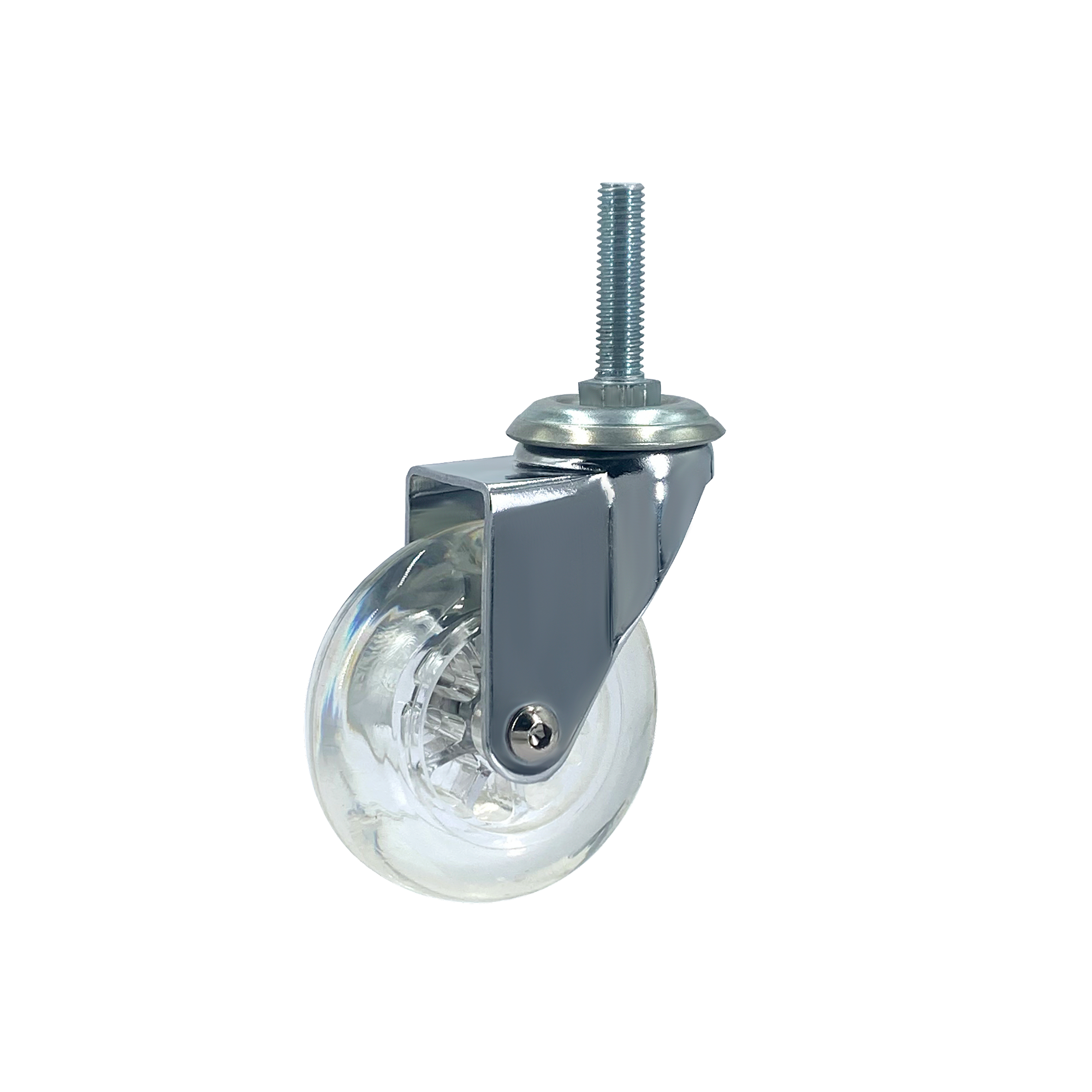 Transparent Caster Wheel 35/50/75/100 MM PU Trader Supplier For Equipment And Machine Swivel Threaded Stem Without Brake Caster