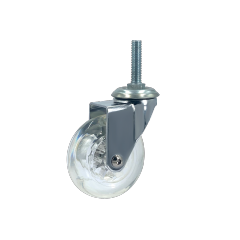Transparent Caster Wheel 35/50/75/100 MM PU Trader Supplier For Equipment And Machine Swivel Threaded Stem Without Brake Caster
