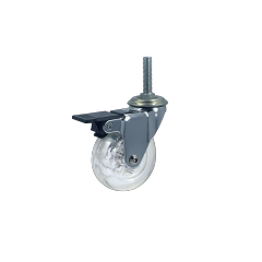 Transparent Caster Wheel 35/50/75/100 MM PU Trader Supplier For Equipment And Machine Swivel Threaded Stem Without Brake Caster