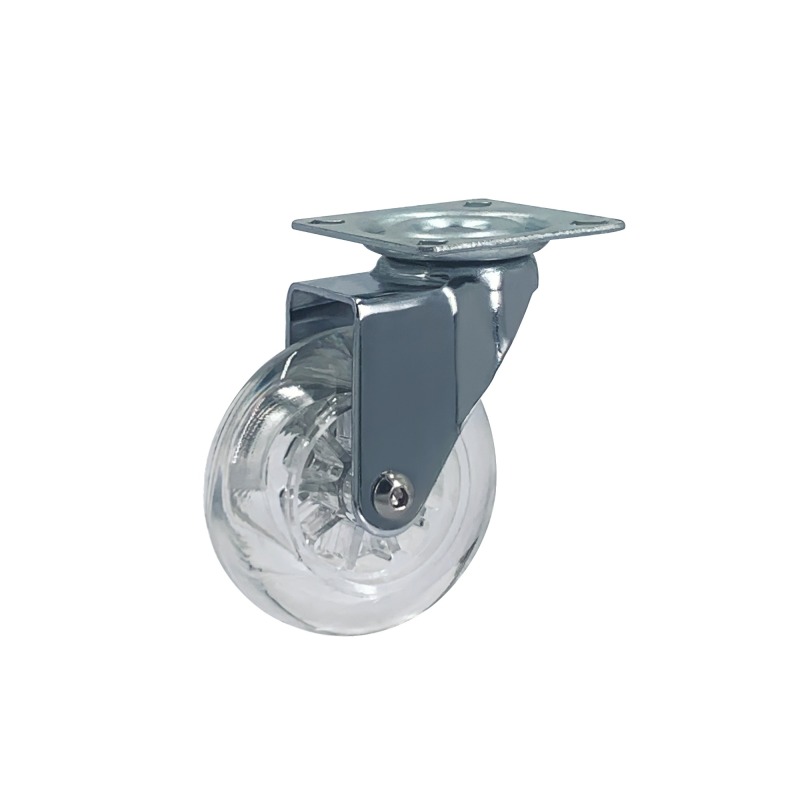 Transparent Caster Wheel 35/50/75/100 MM PU Trader Supplier For Equipment And Machine Swivel Threaded Stem Without Brake Caster