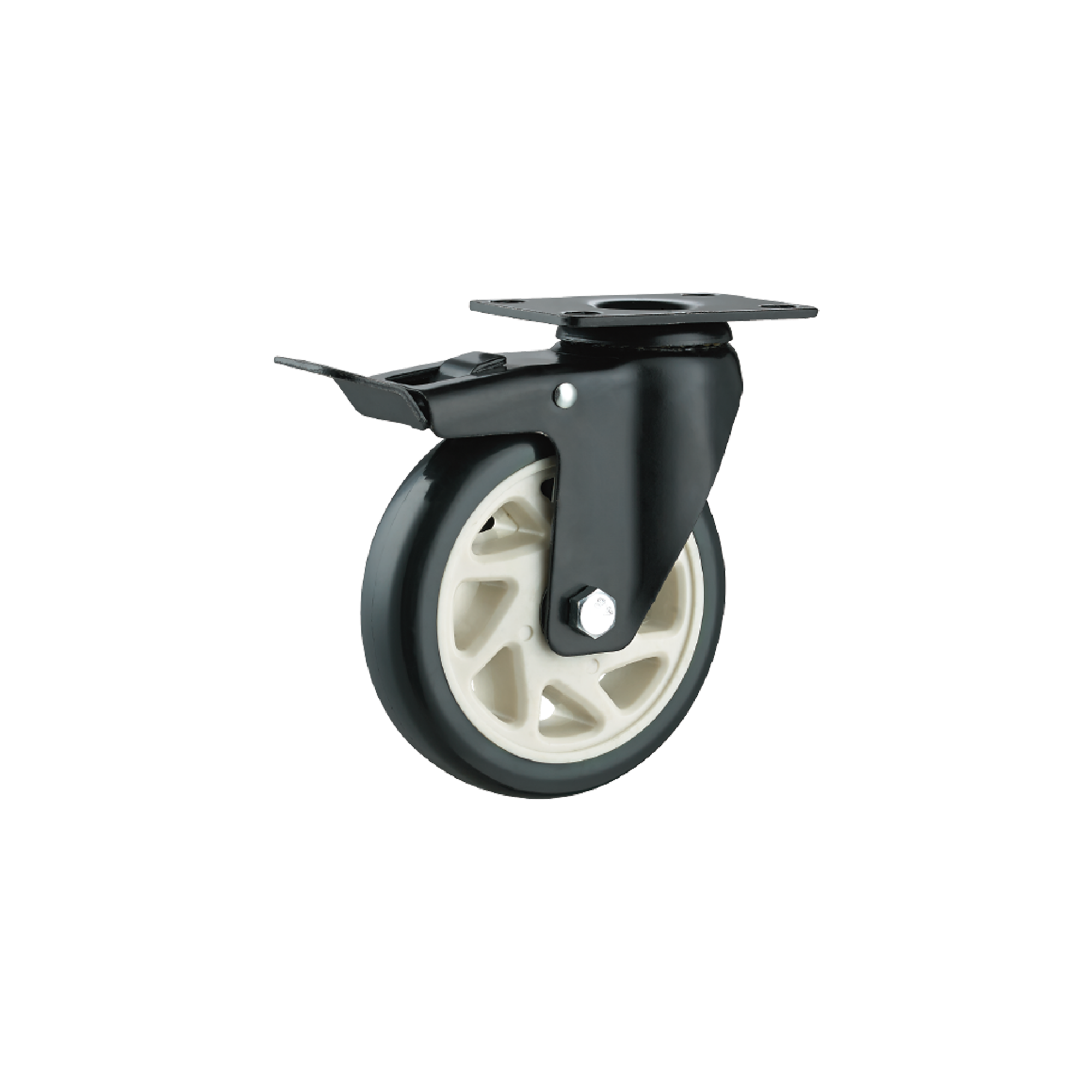 Customization Color Rotate Caster Wheel 75/100/125 PVC Caster Wheel Supplier Black Electrohporesis For Machinery And Equipment