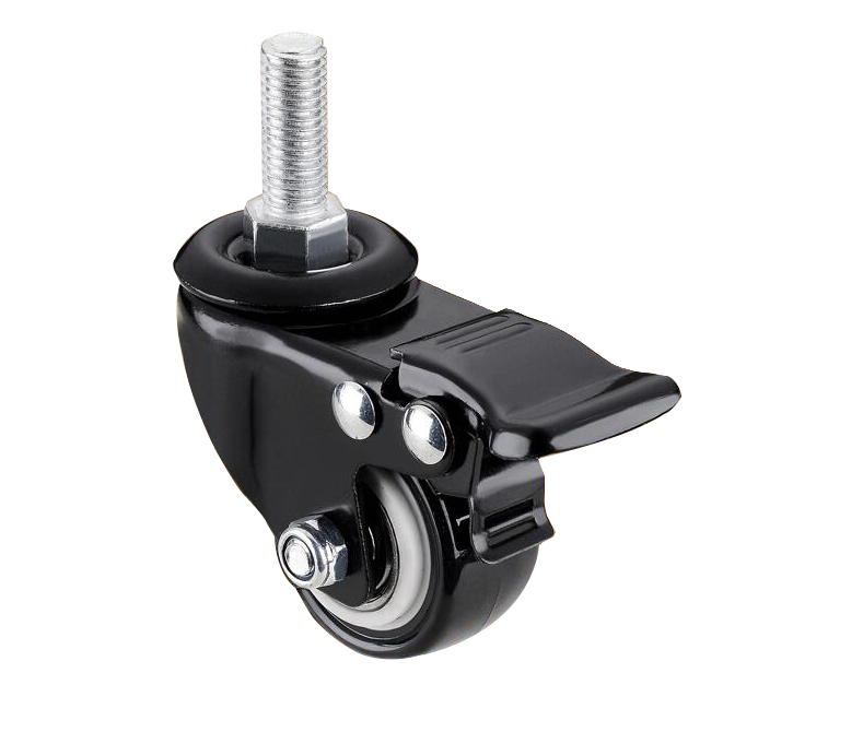 PVC Caster With Double Bearings Without Brake 1.5/2/2.5 Inch Industrial Medical Workbench Heavy Duty Casters Wheels With Brake