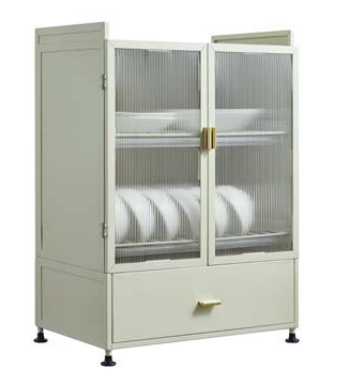 2023 China Factory Modern Design Customized Structure Size Metal Steel Glass Sideboard For Kitchen