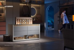 Modern Multifunctional Wardrobe Organizer Pull Out Sliding Drawer Leather Style Jewelry Box