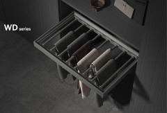 Milan Grey Red Functional Wardrobe Fittings Closet Soft Closing Storage Box For Wardrobe