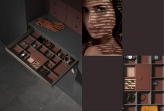 Milan Grey Red Functional Wardrobe Fittings Closet Soft Closing Storage Box For Wardrobe