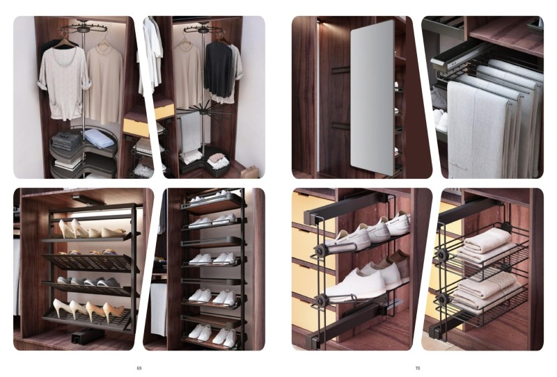 Wardrobe Accessories Closet Soft Close Wardrobe Pull Out Trouser Rack Pants Rack Pull Out Hanger