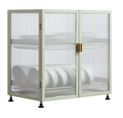 2023 China Factory Modern Design Customized Structure Size Metal Steel Glass Sideboard For Kitchen