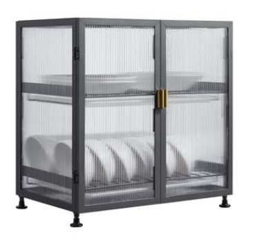 2023 China Factory Modern Design Customized Structure Size Metal Steel Glass Sideboard For Kitchen