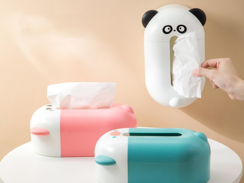 Household Kitchen Simple Multifunctional Tissue Holder Cartoon Cute Cat Tissue Magnet Boxes