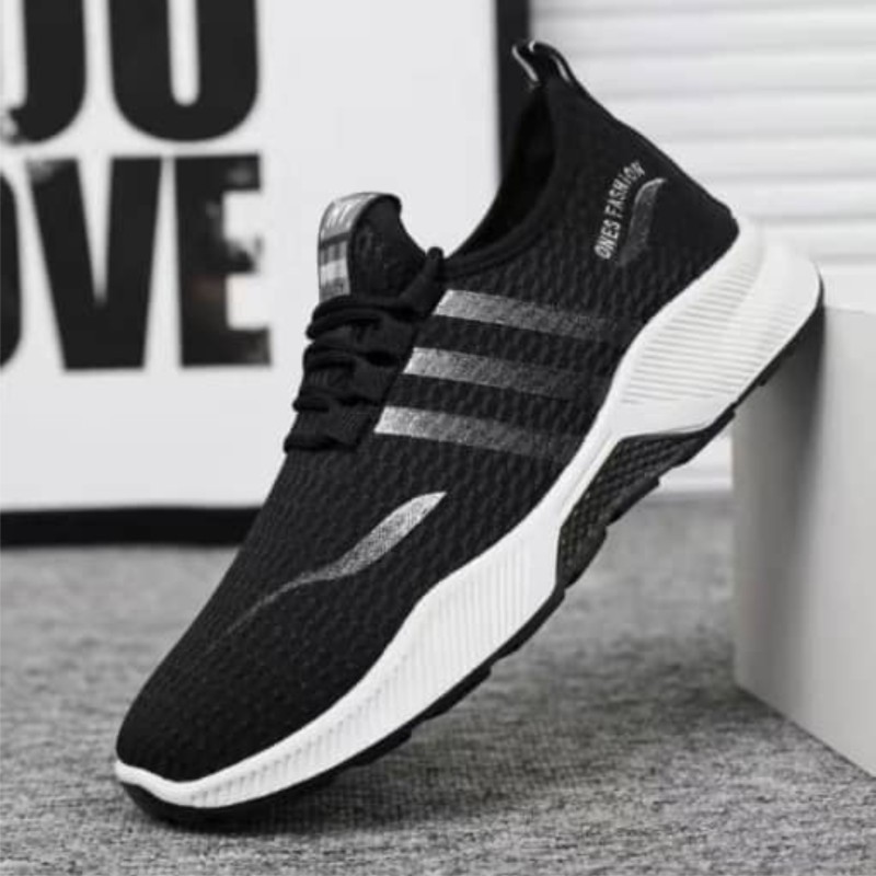 2021 Men's Casual Sport Canvas - Black + White stripes