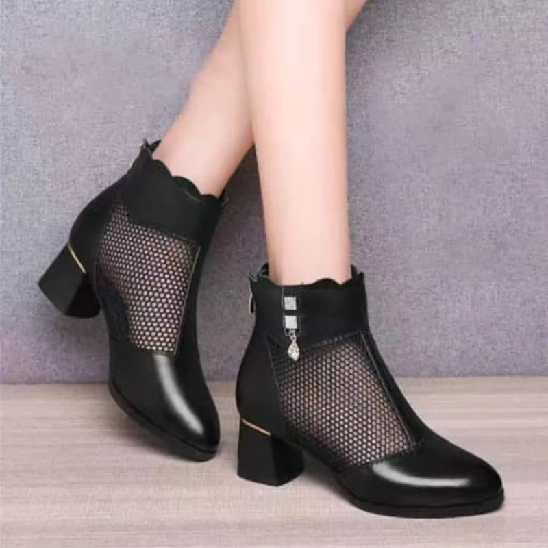 Ladies Office Net Shoes - High Heel