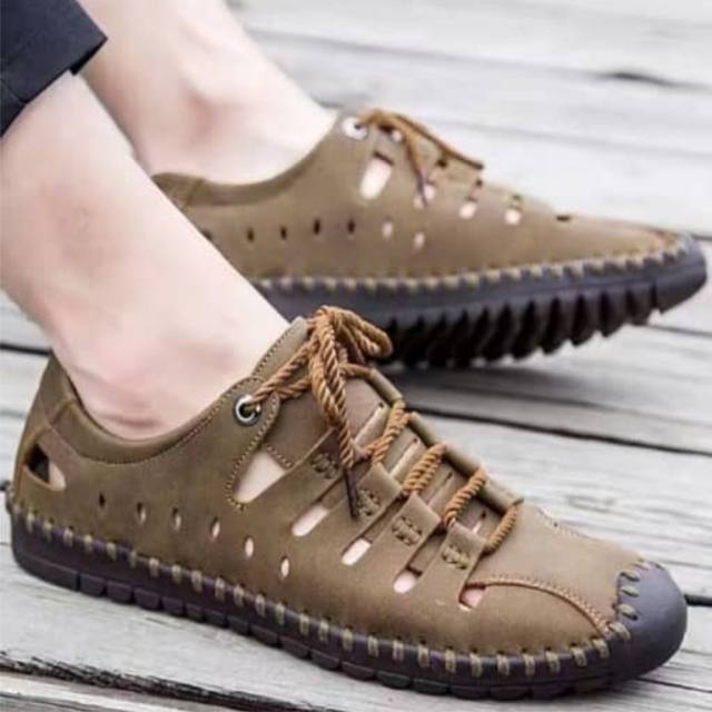 Quality Leather Sandal - Khaki