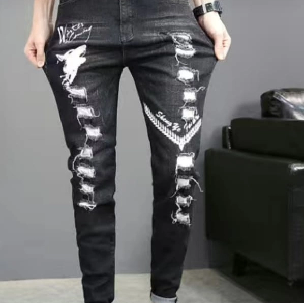 Men's Elastic Slim Jeans - Blue
