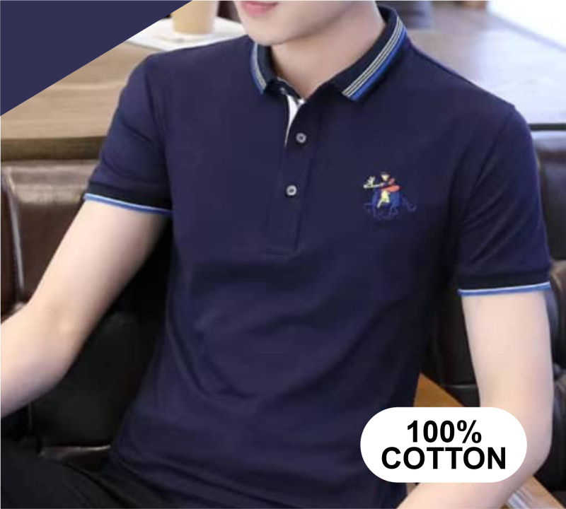 Men's Latest Polo Shirts - Prussian Blue