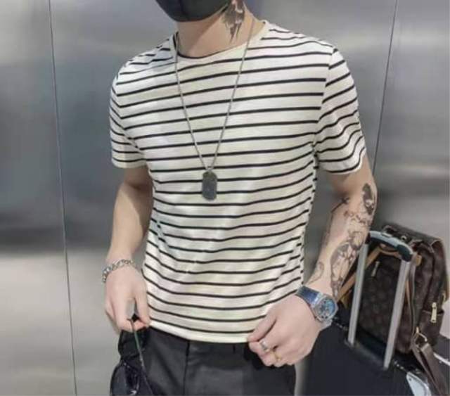 Men's Trend White Stripes T-Shirts