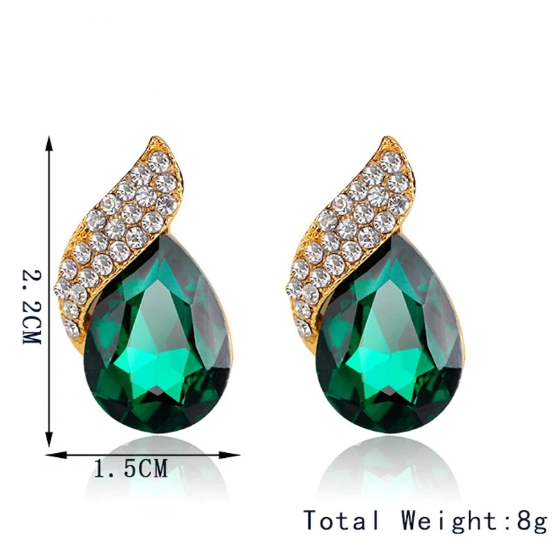 Elegant Green Crystal Earrings.