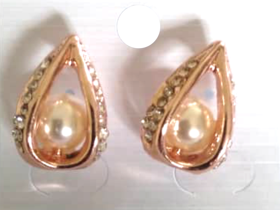 Pearl and Rhinestone Gold Earrings