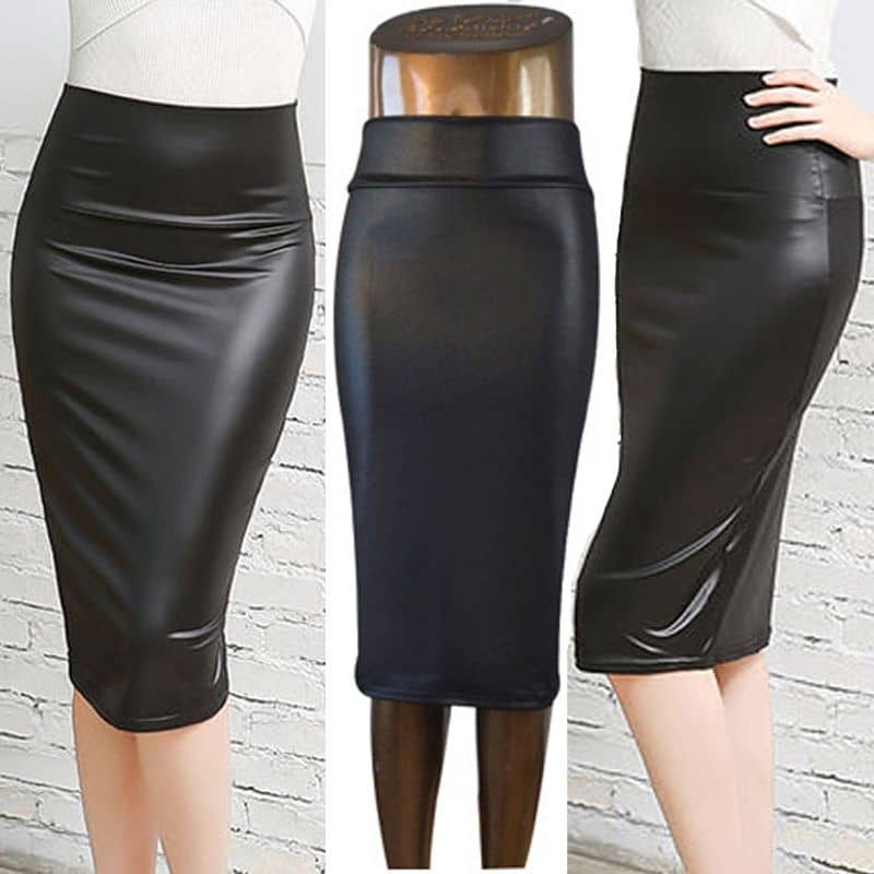 Ladies Sexy Leather Skirt