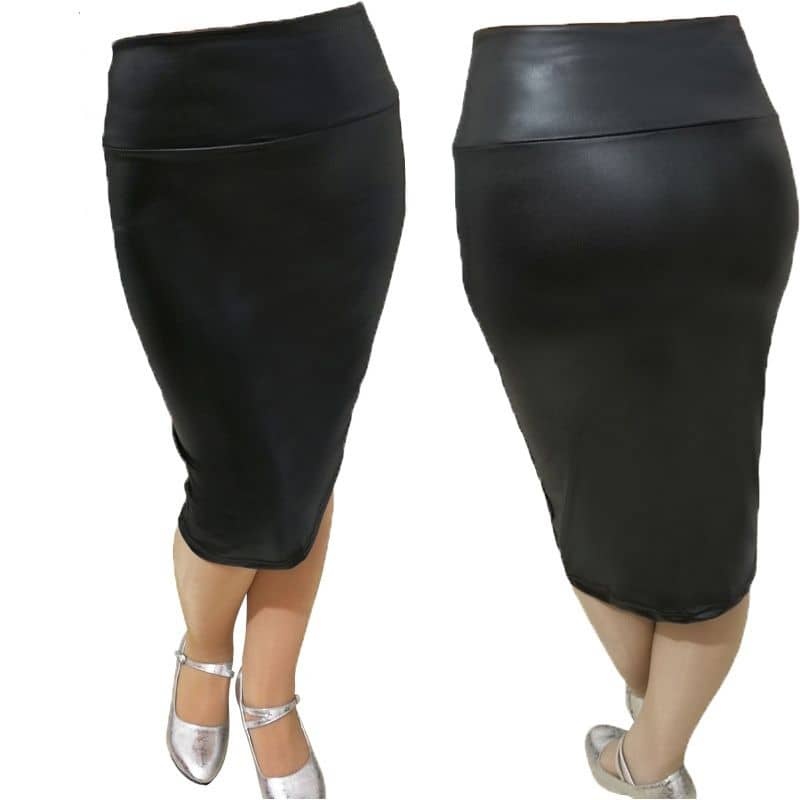 Ladies Sexy Leather Skirt