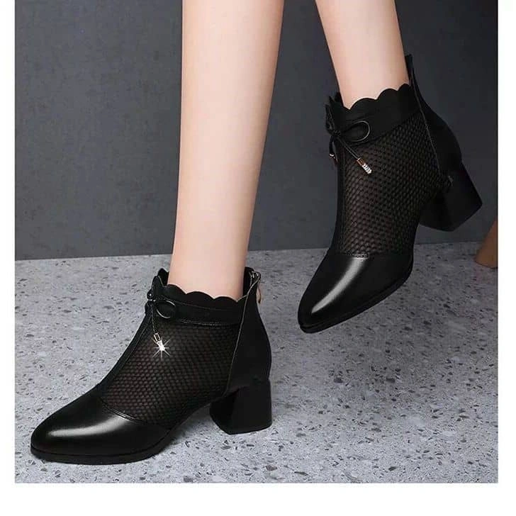 Office Ladies High Heel Leather Shoes