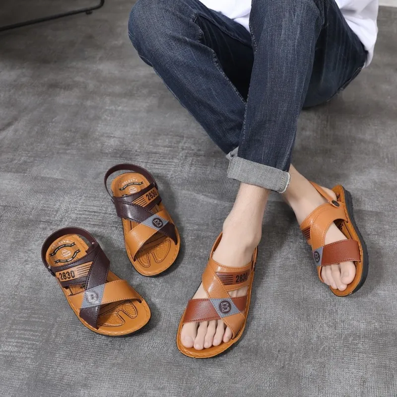 Quality Men's Rubber  Sandal - Brown