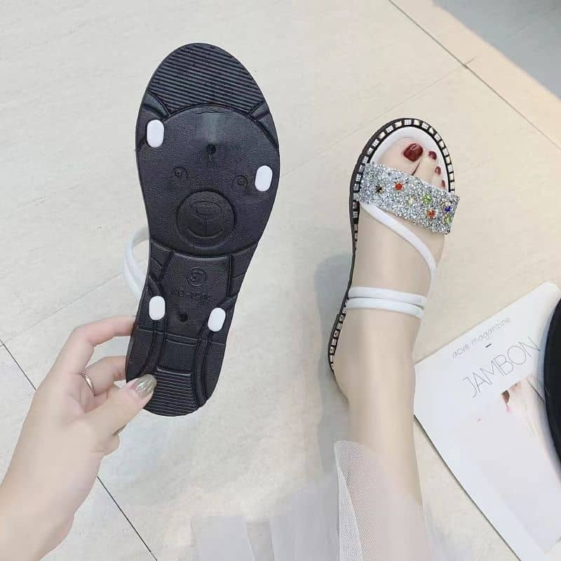 Crystal Fashion slippers - White