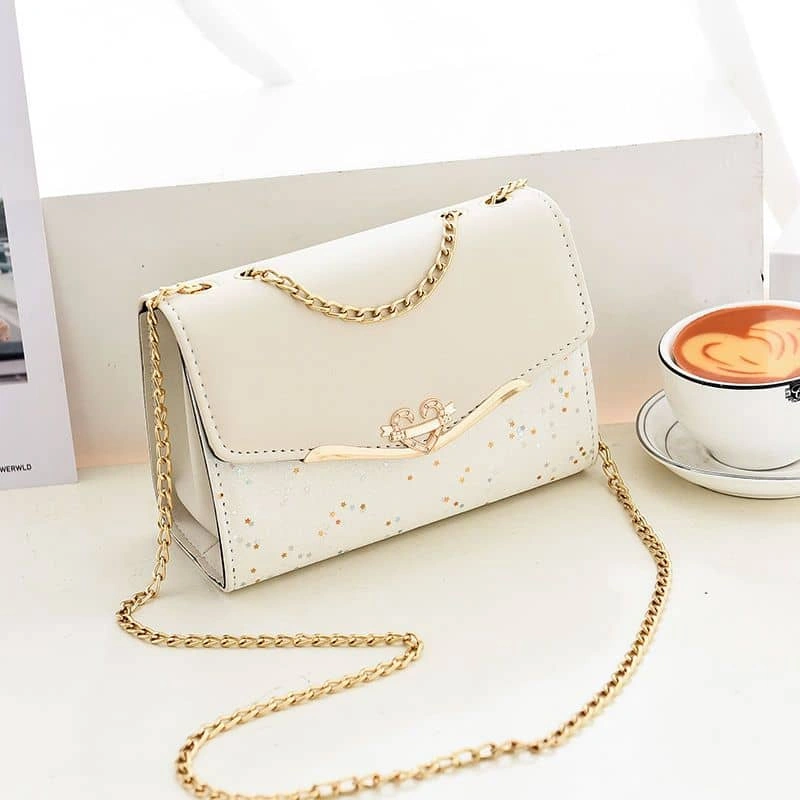 White Gold Chain Mini Bag