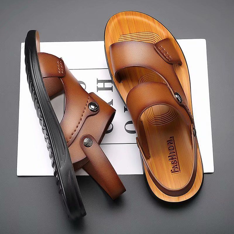 Quality Men's Leather Sandal - Brown