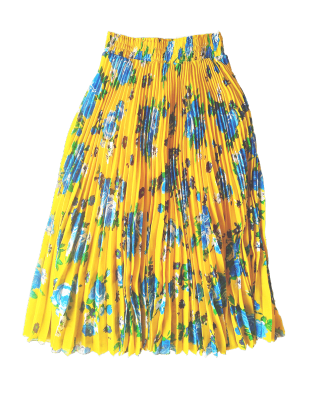 Maxi Cotton Floral Skirt - Yellow