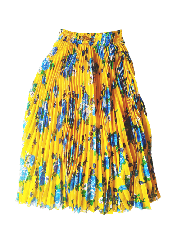 Maxi Cotton Floral Skirt - Yellow