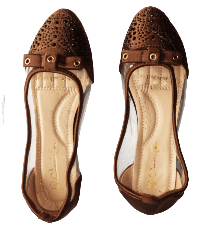 Ladies Baby Flat Shoes - Brown