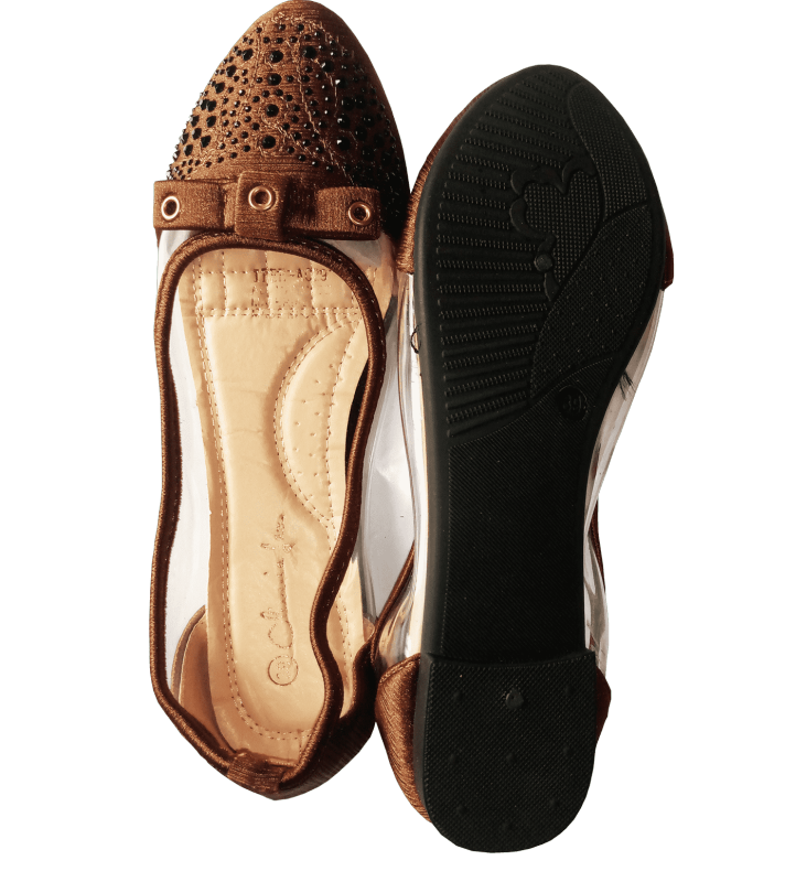 Ladies Baby Flat Shoes - Brown