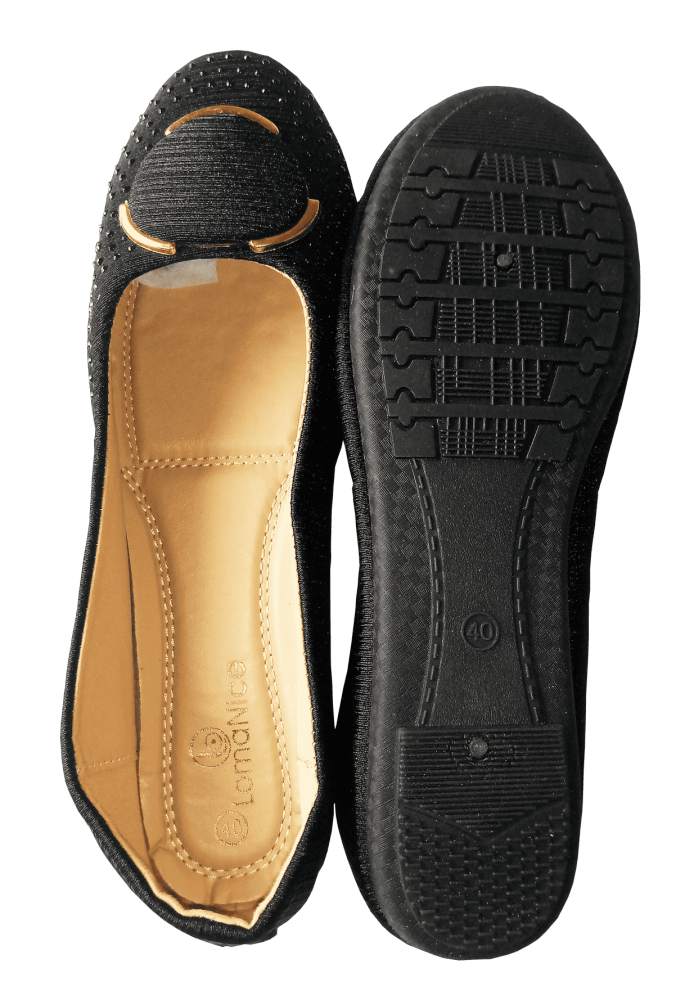 Ladies Baby Flat Shoes - Black