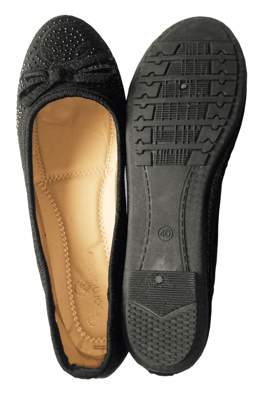 Ladies Baby Flat Shoes - Black