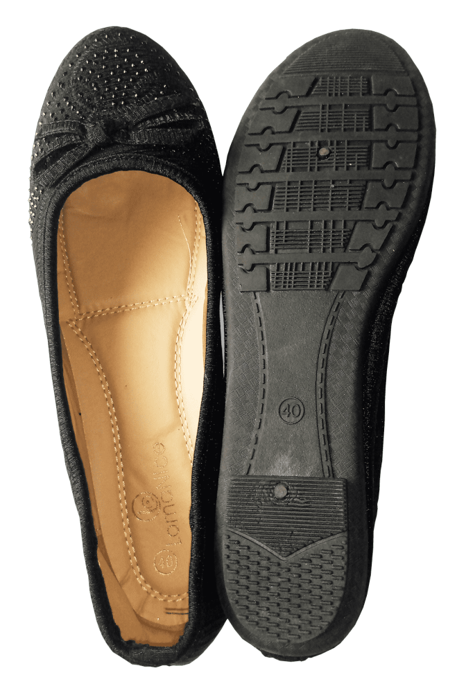 Ladies Baby Flat Shoes - Black