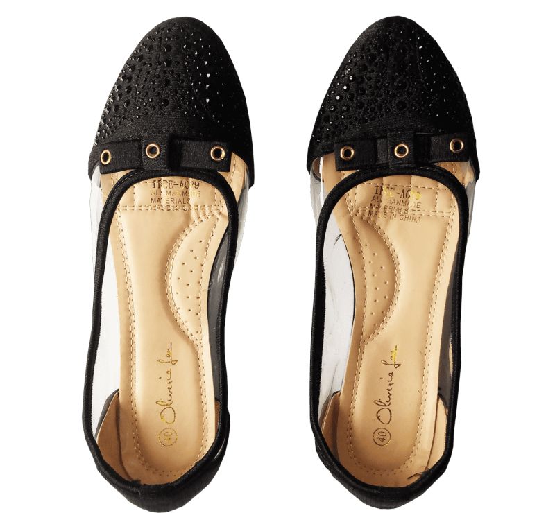 Ladies Baby Flat Shoes - Black