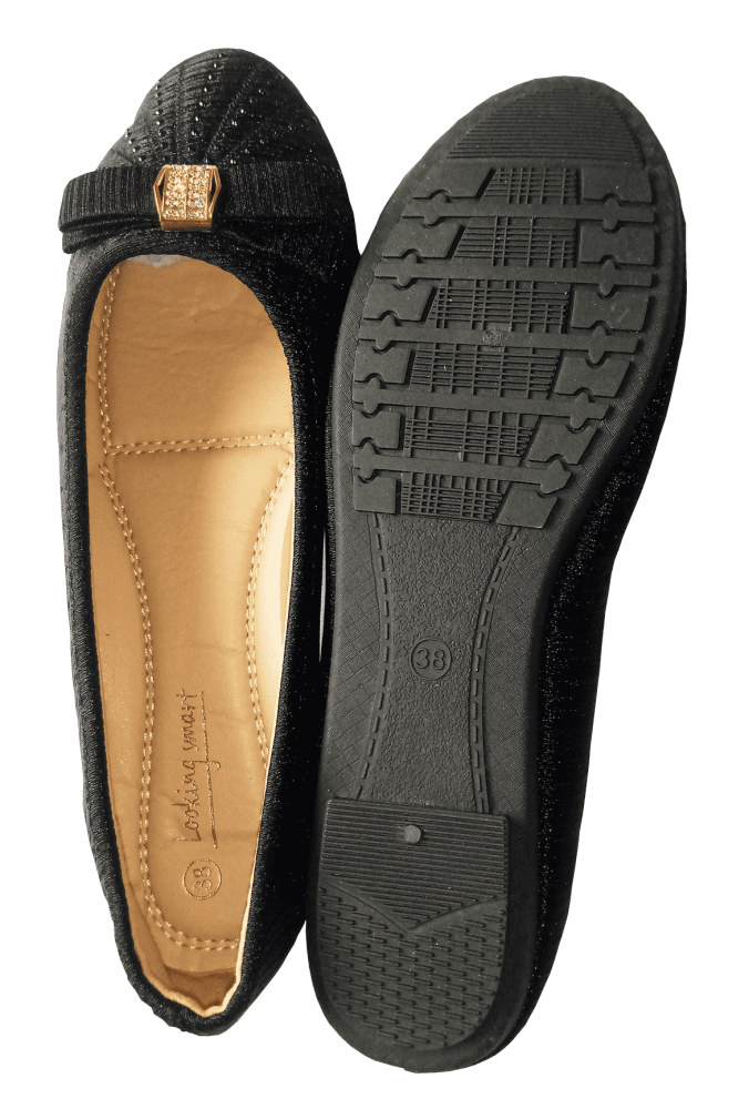 Ladies Baby Flat Shoes - Black
