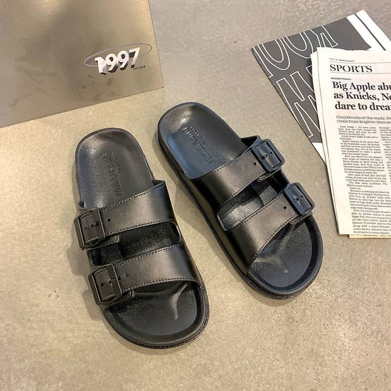 Men's Casual Rubber Slides- Black