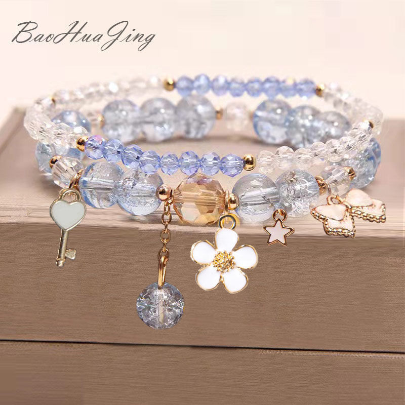 Women's Bead Layers Bracelet - Light Blue