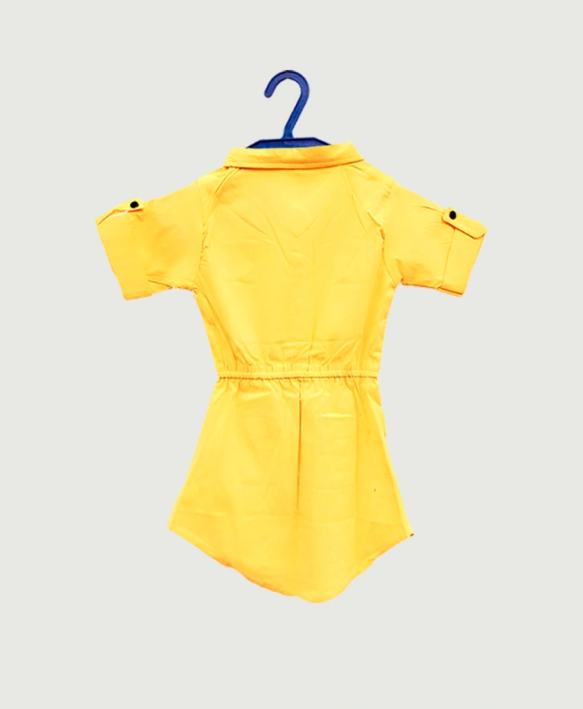 Yellow Gown-top Combat Dress for Little Girls