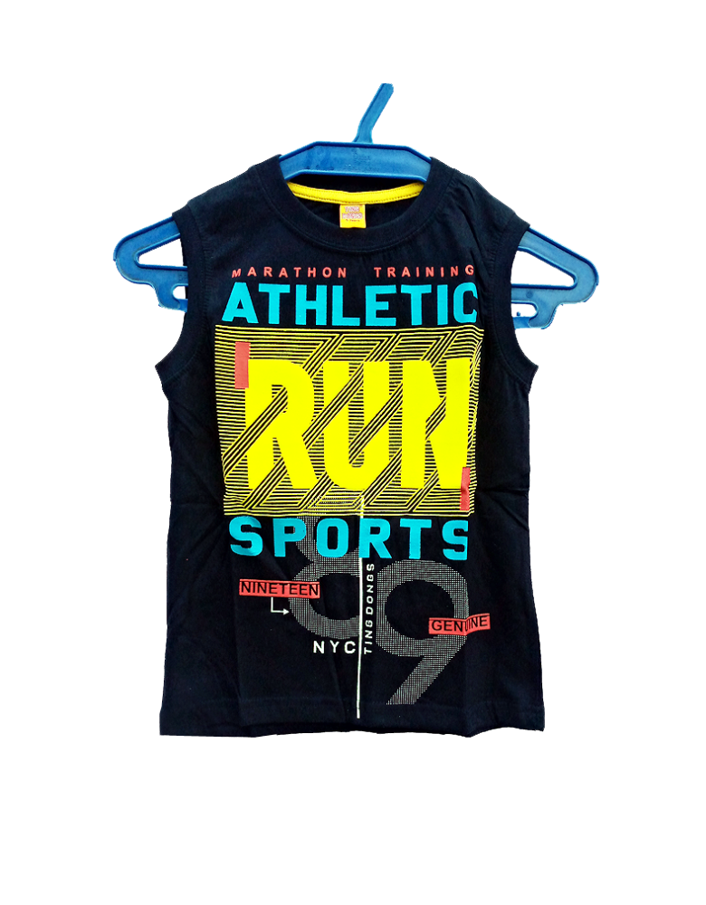 Boys Sportive Sleeveless Printed Top