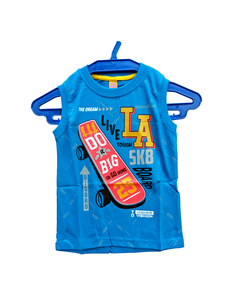 Boys Skating Sleeveless Printed Top