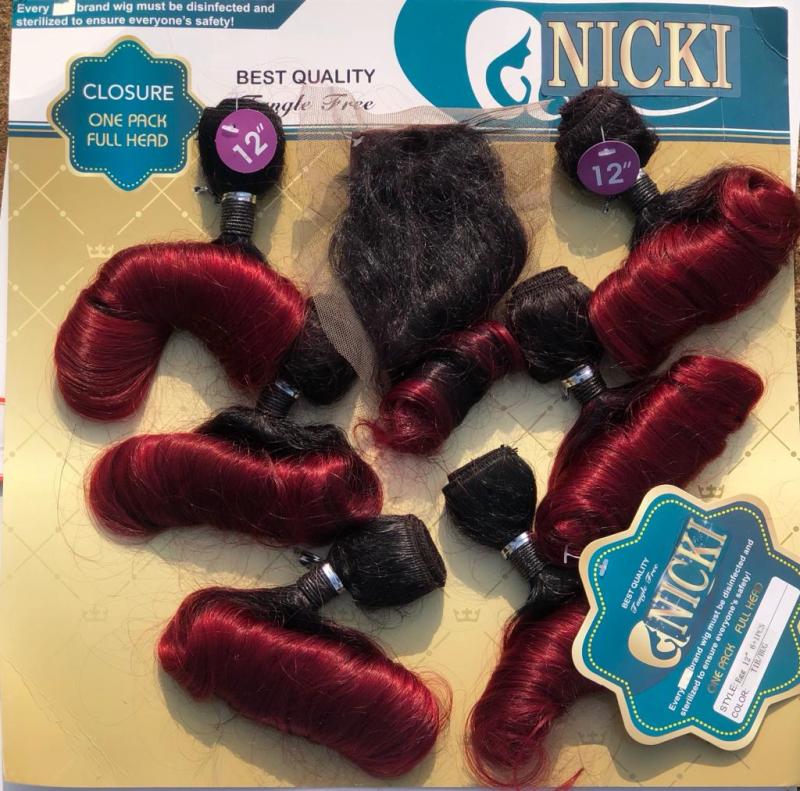Cloris Nicki Human Hair Bounce - 6PCS + Closure